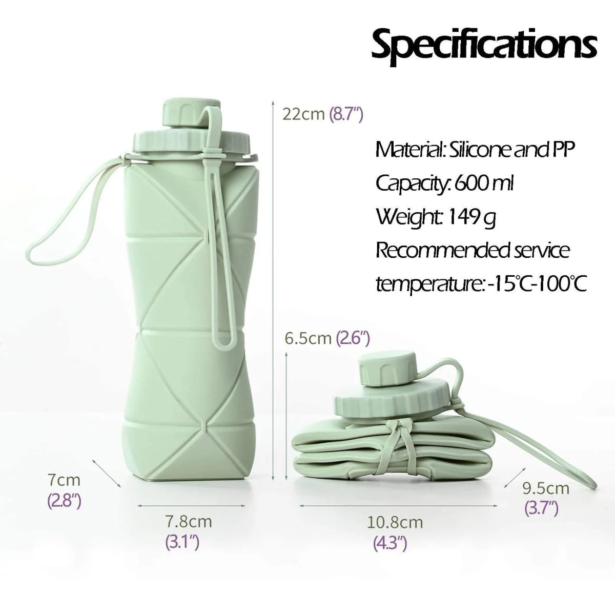 Collapsible Silicone Water Bottle ‚ Bpa-Free