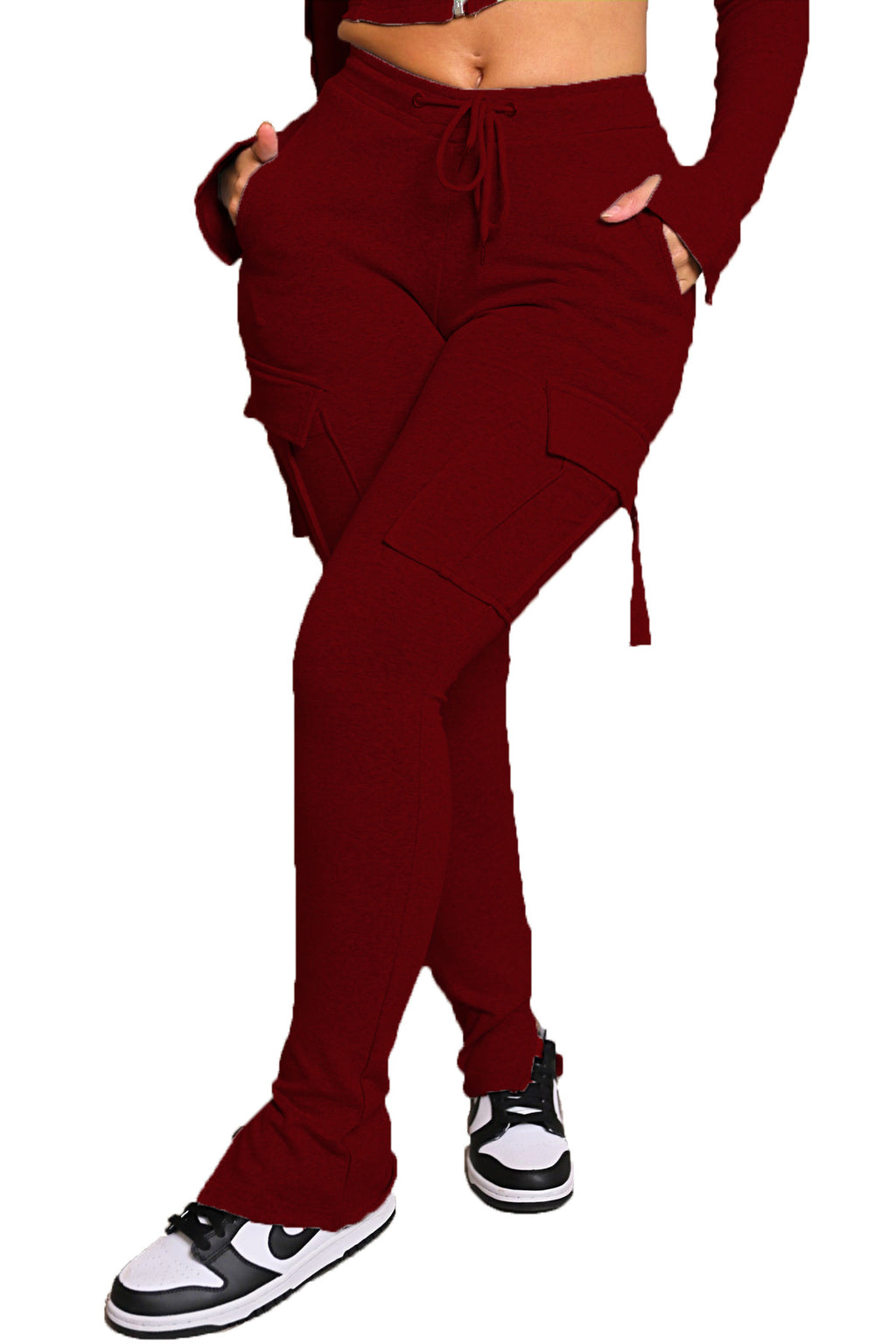 Stylish High Waist Cargo Pants with Pockets - Comfortable Wide Leg Trousers for Women